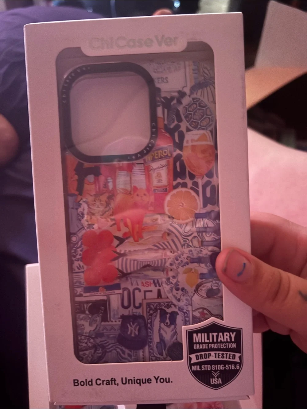 Stylish Multi-Color Graphic Phone Case - Branded Design